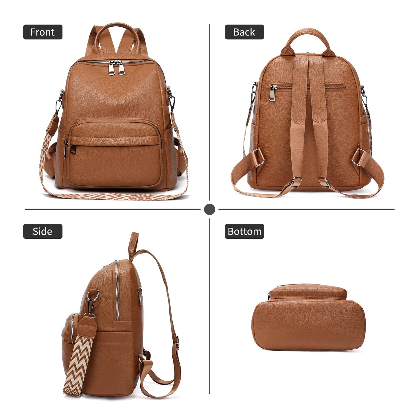 GAEKEAO Mini Backpack for Women Fahsion Vegan Leather Backpack Lightweight Ladies Shoulder Bag Small Travel Purses Daily