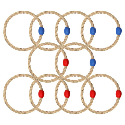 10 Pack Sisal Rope Ring Toss Game Replacement Parts for Kids and Adults, Outdoor Toss Rings for Speed Agility Practice Game,Yard Games Lawn Games for Party(Red and Blue)