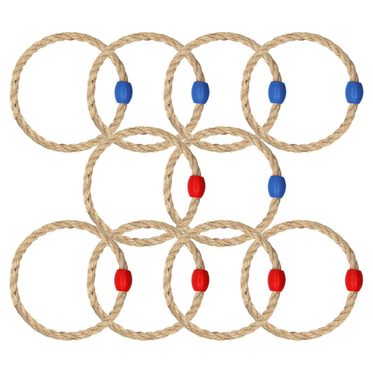 10 Pack Sisal Rope Ring Toss Game Replacement Parts for Kids and Adults, Outdoor Toss Rings for Speed Agility Practice Game,Yard Games Lawn Games for Party(Red and Blue)