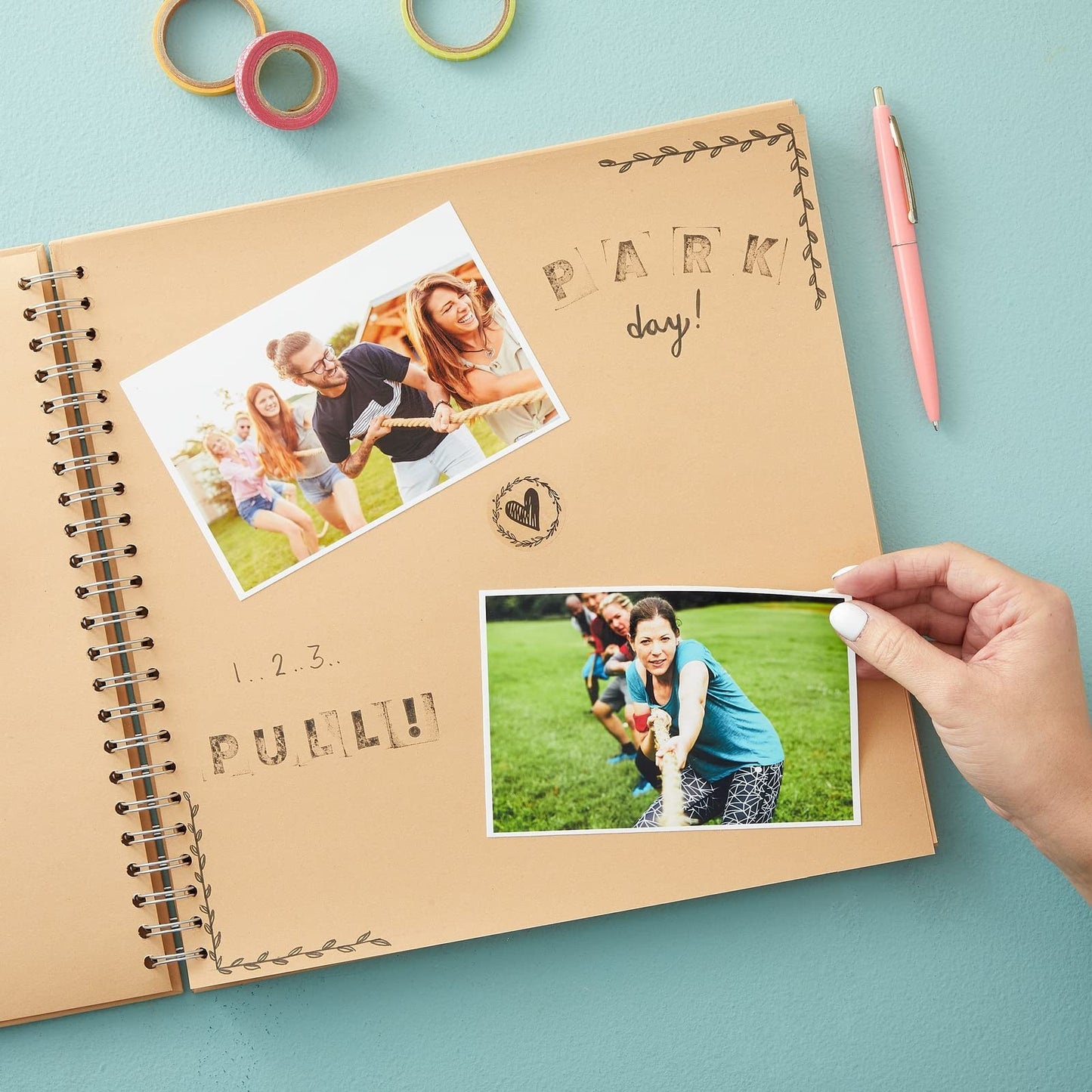 Paper Junkie Spiral Bound Scrapbook Album - 12 x 12 In, Kraft Hardcover, 40 Sheets (80 Pages) - Blank Kraft Paper Pages Lay-Flat for Drawing & Writing - Scrapbook Journal