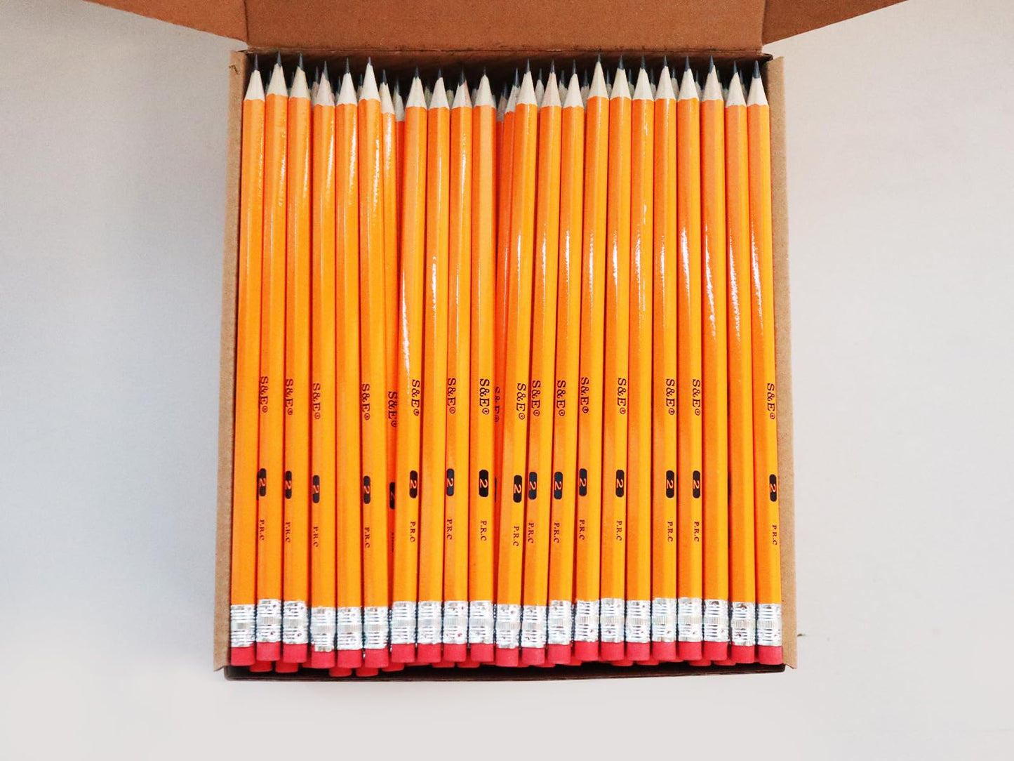 S & E TEACHER'S EDITION Woodcased #2 Pencils, Pre-sharpened, 2 HB Lead Bulk Box Pencil, No. 2, Yellow Pencils with Erasers, Back to school, 200 Count
