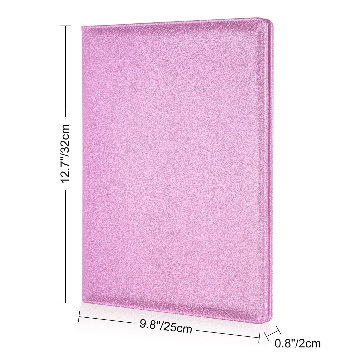 Cacturism Padfolio Portfolio Folder, Foldable Letter Size Clipboard Legal Pad, Bling PU Leather Professional Folio Organizer for Women - Resume Business Document Holder for Job Work Office, Pink