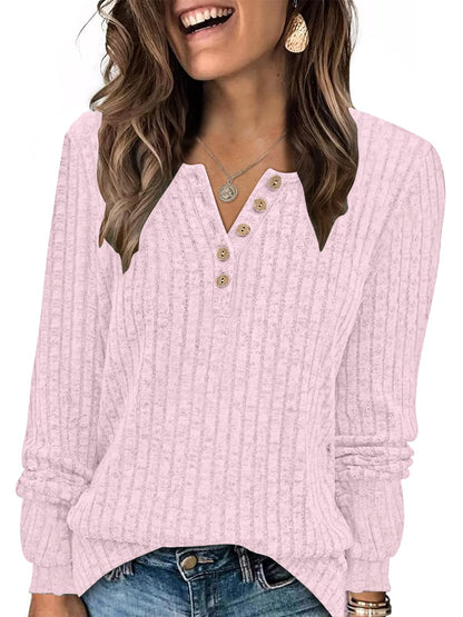 AUTOMET Long Sleeve Henley Shirts Women's Business Casual Lightweight Tunic Sweater Tops