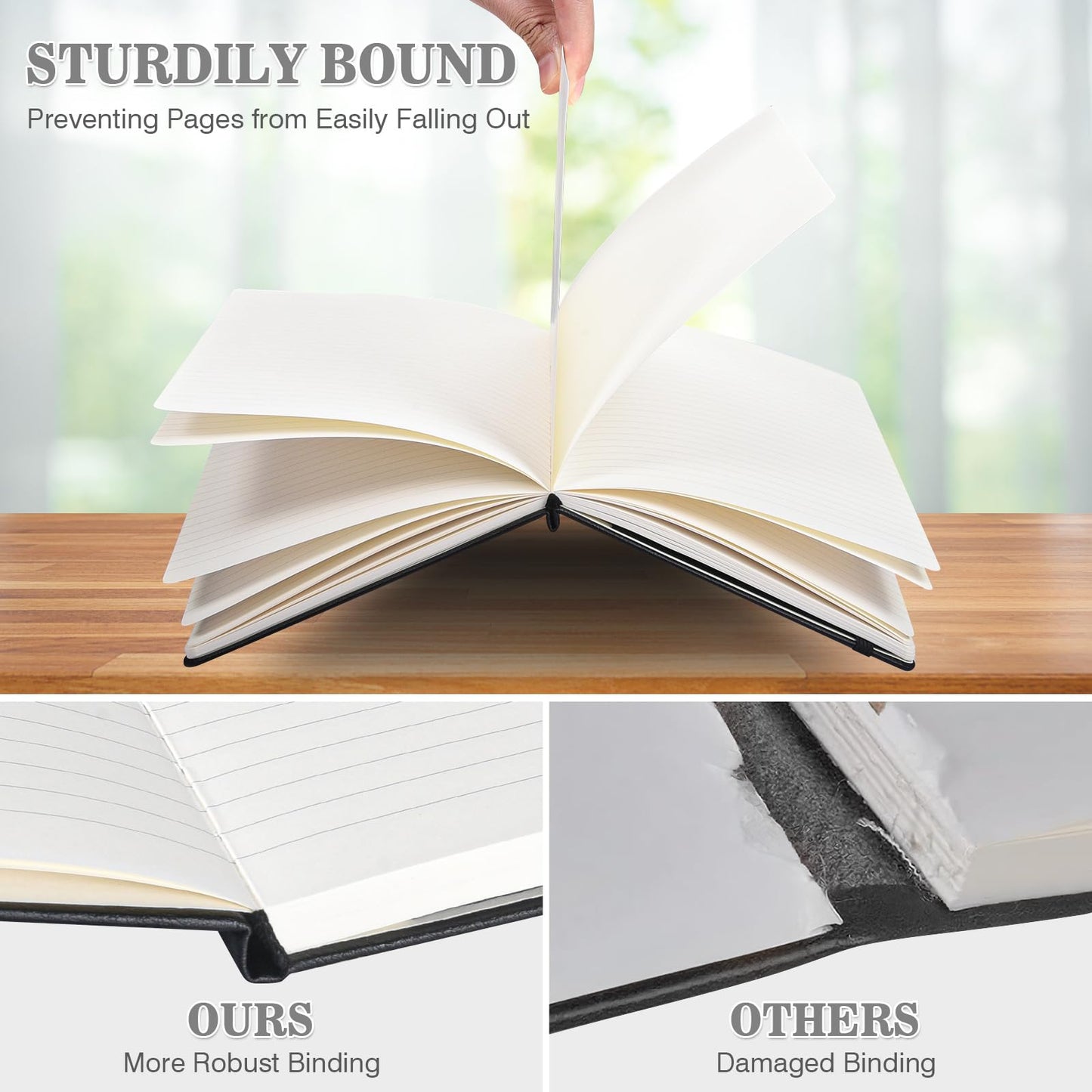 6 Pack Journal Notebooks for Work with 6 Pens, A5 Hardcover Notebook，Business Notebooks Bulk, College Ruled Notebook for Men, Leather Journal for Writing, 160 Pages, 100GSM Thick Paper (5.7" x 8.3")
