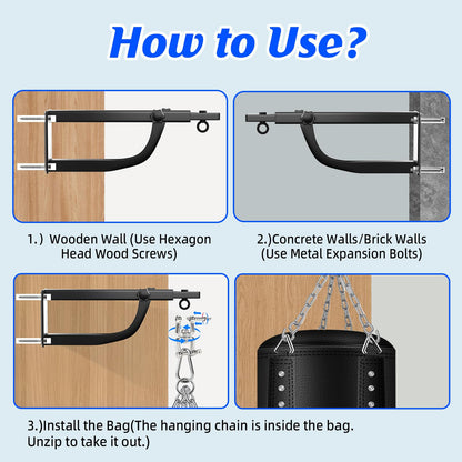 Hanging Punching Bag for Adults with Adjustable Boxing Wall Mount and Boxing Gloves, Wall Punching Bag Boxing Set for Home Gym Training Muay Thai MMA