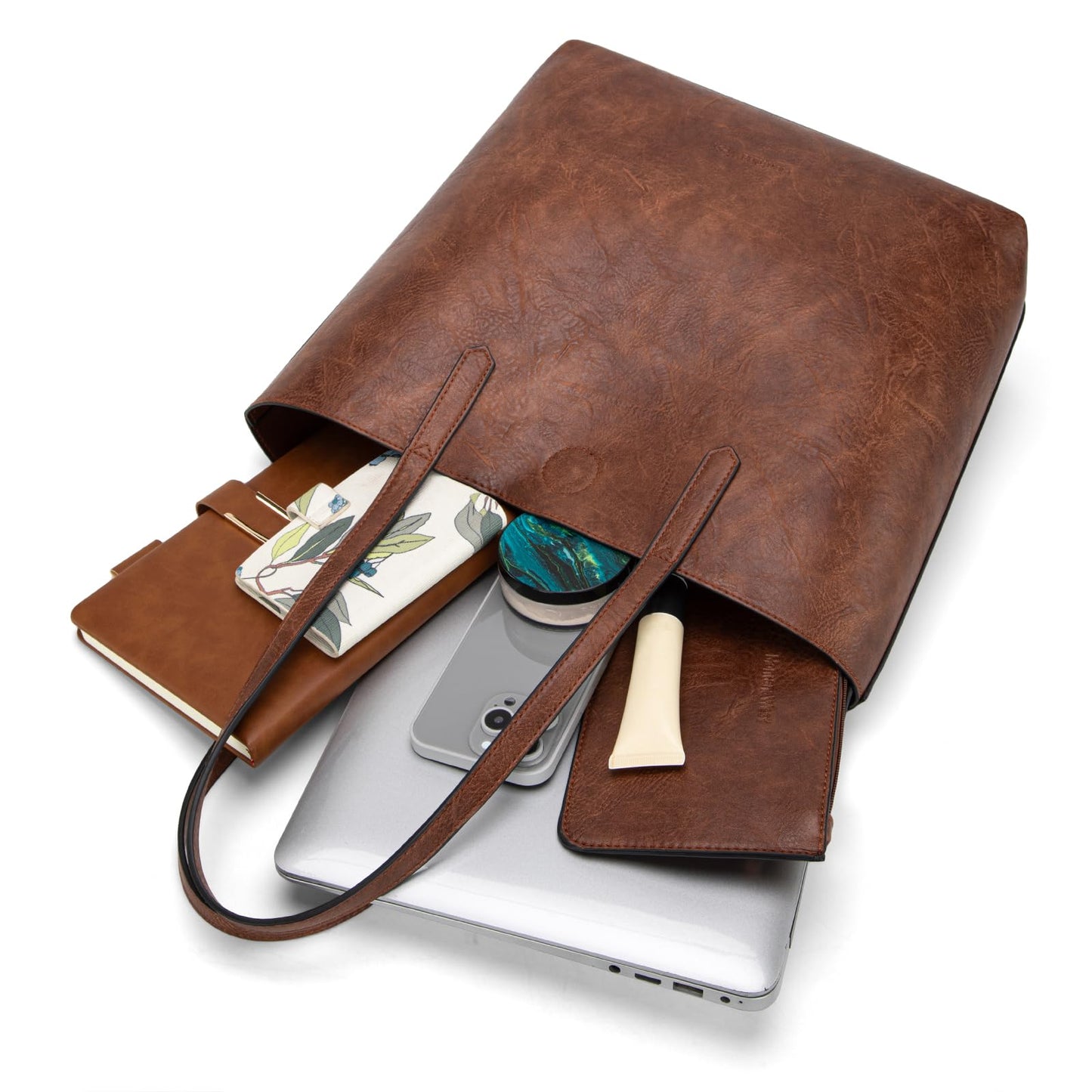 Montana West Tote Bag for Women Soft Hobo Purse Vegan Leather Work Shoulder Top Handle Handbag MWC-376DBR