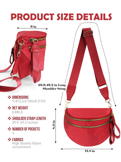 Pure Colour Crossbody Bag Bum Bag for Women,Spacious Purse Fanny Packs Belt Bag,Oversized Bum Bag (Colour Bum Bag-Beige)