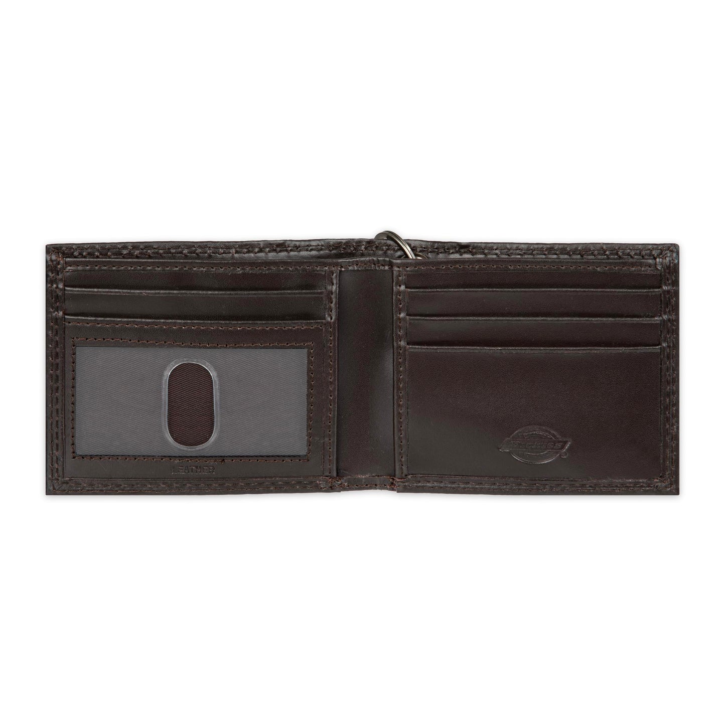 Dickies Mens RFID Everyday Leather Bifold Chain Wallet, Brown, One Size