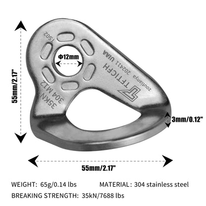 TFTICFH 35kN UIAA Certified Heavy Duty Stainless Steel M12 Climbing Bolt Hanger, 5pc Silver