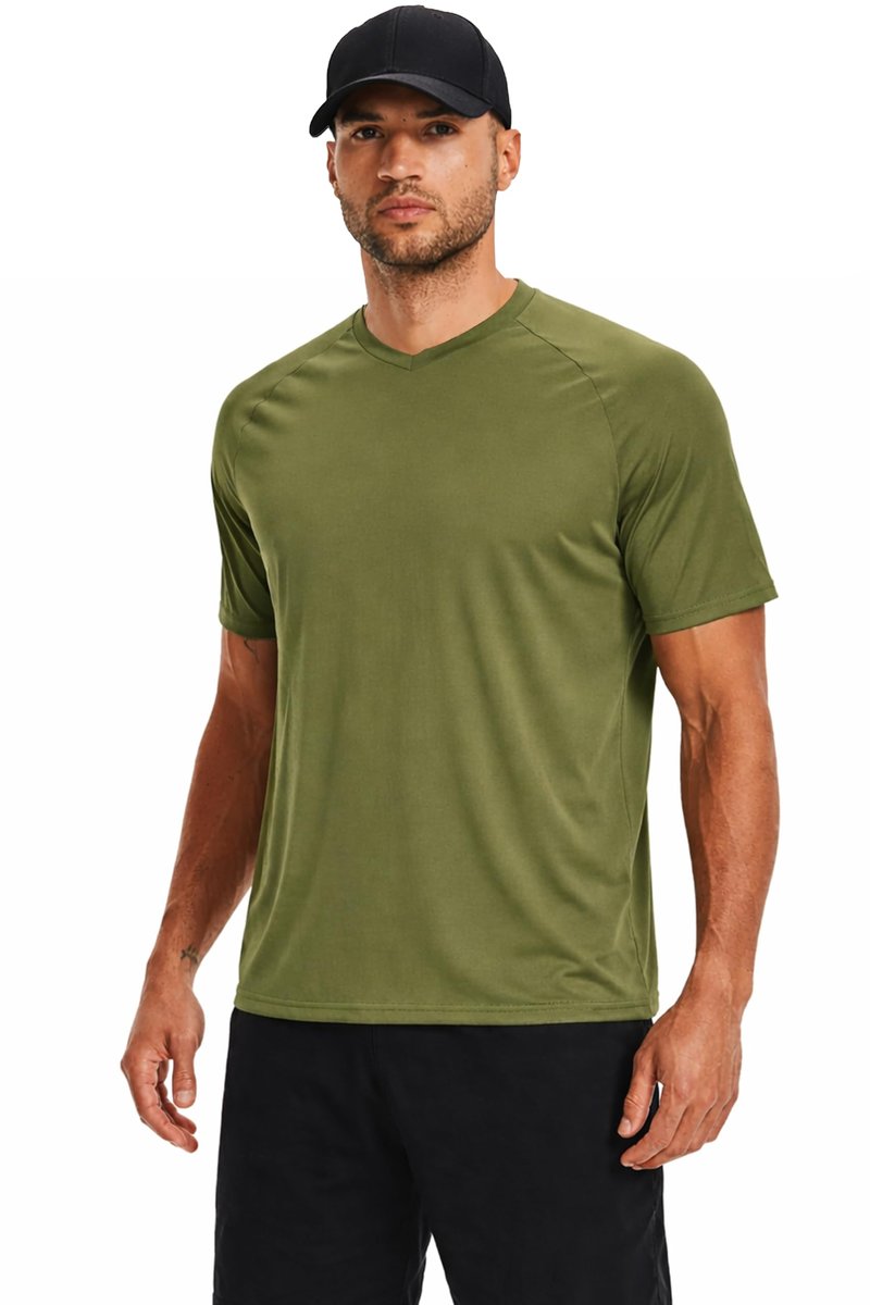 5 Pack Men’s Active Quick Dry Crew Neck T Shirts | Athletic Running Gym Workout Short Sleeve Tee Tops Bulk (Set 8, Small)