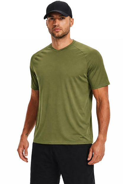 5 Pack Men’s Active Quick Dry Crew Neck T Shirts | Athletic Running Gym Workout Short Sleeve Tee Tops Bulk (Set 8, Small)