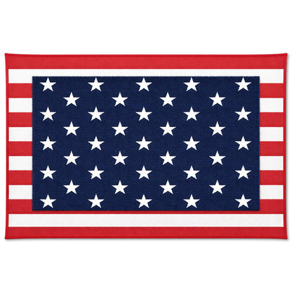 Breling 2 Pcs 4th of July Door Mat Set, Layered Thick Mats Combo with Blue Star Red Stripe American Flag Design for Independence 250 Anniversary Memorial Day Coco Coir Doormat for Front Porch Outdoor