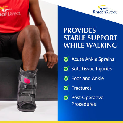 Brace Direct Air CAM Walker Boot for Foot and Ankle Fractures Sprains and Post Surgical Recovery - Lightweight Short Orthopedic Boot (US SHOE: Men 11-12.5 Women 12-13.5)