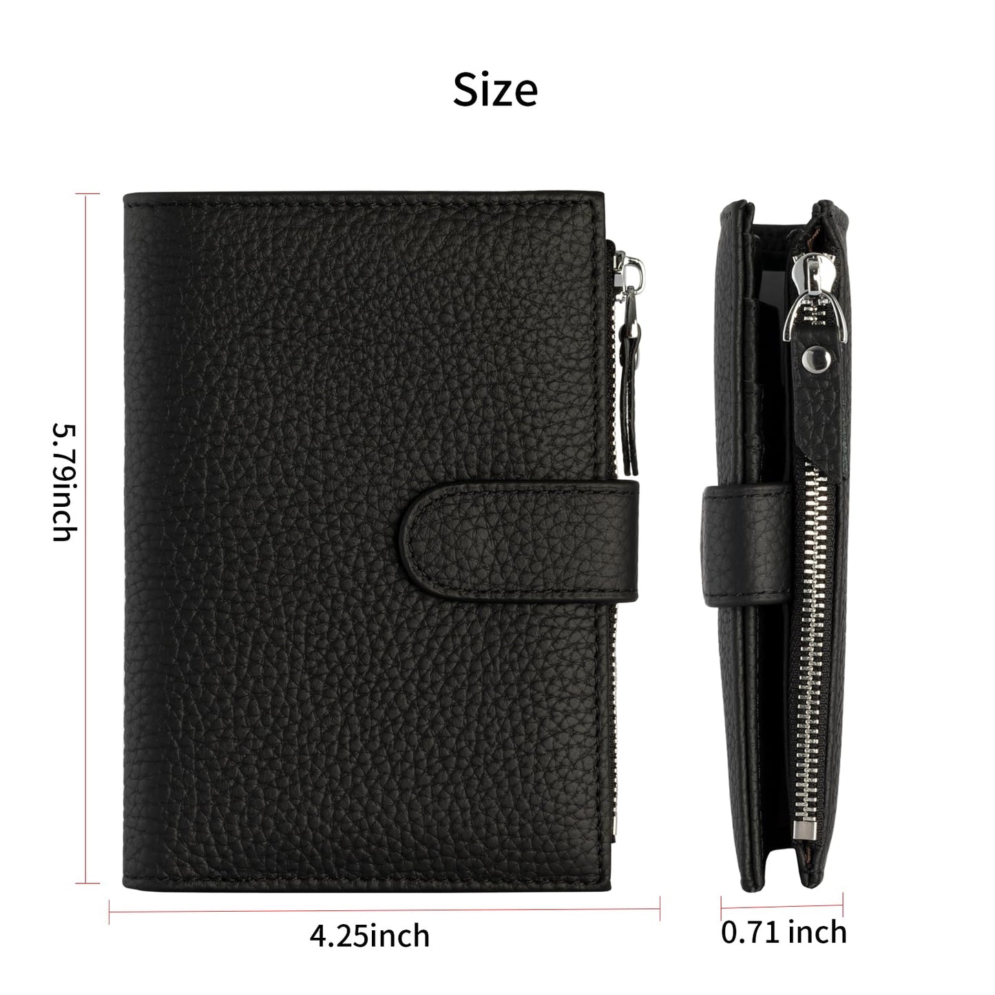 ilovever Passport wallet and Card Slot Combo RFID Blocking Slim Leather Travel Passport Wallet for Men and Women with Zippered Coins Pocket Passport holder,Black