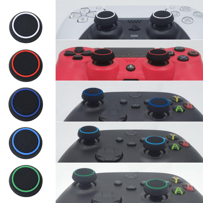 ZHI-NYLLDJS Controller Thumb Grips for PS5/4,Controller Thumb Caps for Xbox,Joystick Stick Grips for Switch Pro Controller,Precision Rings&Thumb Grips Set(30pcs)(Black&White) A&B&C