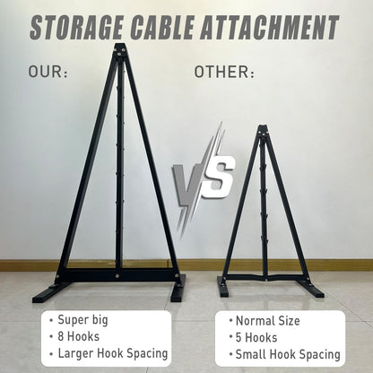 BLUSLM Gym Fitness LAT Pull Down Bar Storage Rack for Mag Grip - Heavy Duty A-Frame Stand for LAT Pulldown Attachments (BIG S-ZHIJIA)
