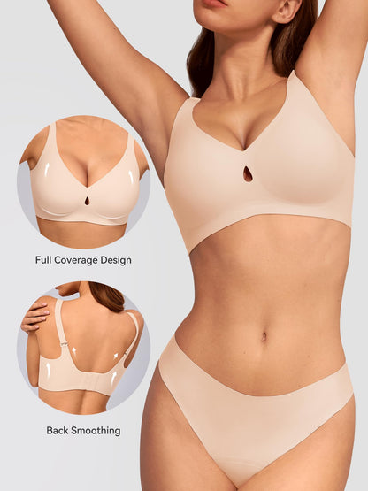 LUCKMEEY Bras for Women No Underwire Wireless Bras - Seamless Push Up Full Coverage Bralettes Comfortable Everyday Bra