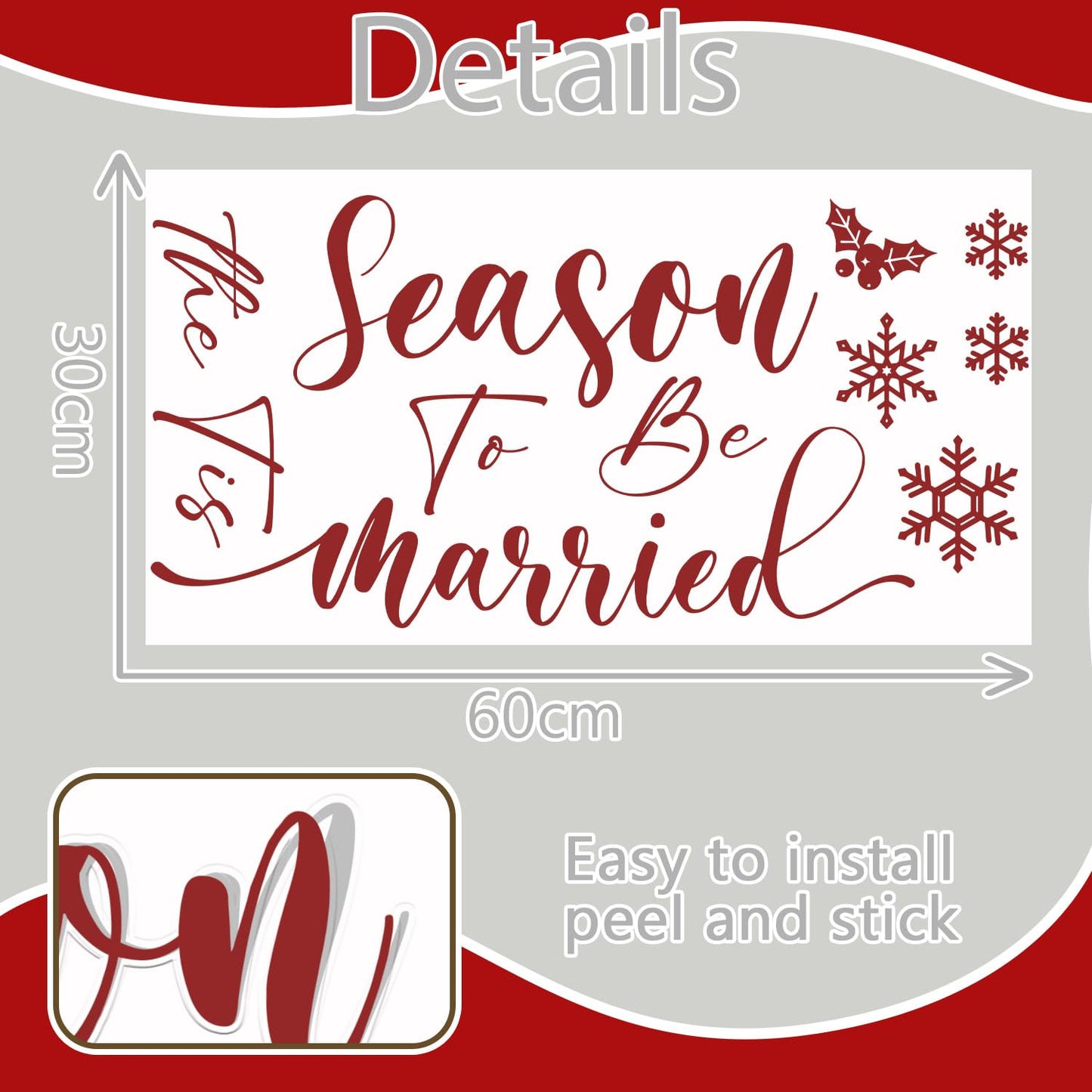 LANKBACK Tis the Season to be Married Decal Christmas Engagement Wedding Decorations from Misstletoe to Mrs Bridal Shower Decorations