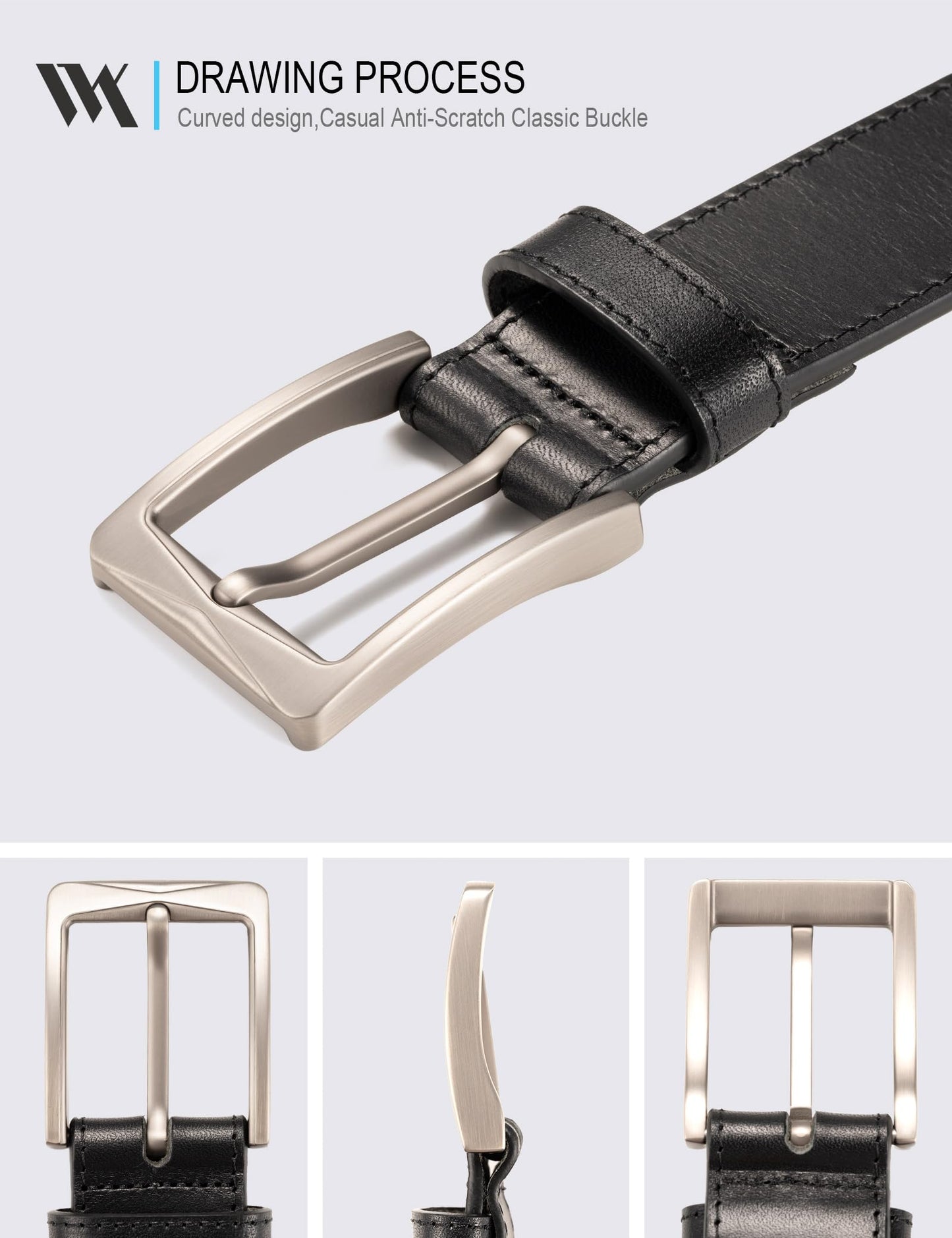 WOLFANT Men's 35mm Dress Casual Belt in Gift Box,100% Italian Full Grain Real Solid Leather
