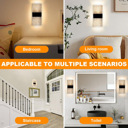 Liyabber LED Touch Control Wall Lamp, Modern Indoor Light with Switch, USB Rechargeable Battery Light, Magnetic Installation, Wireless Black Sconces Lighting 3000K Brightness Adjustable 2 Pack