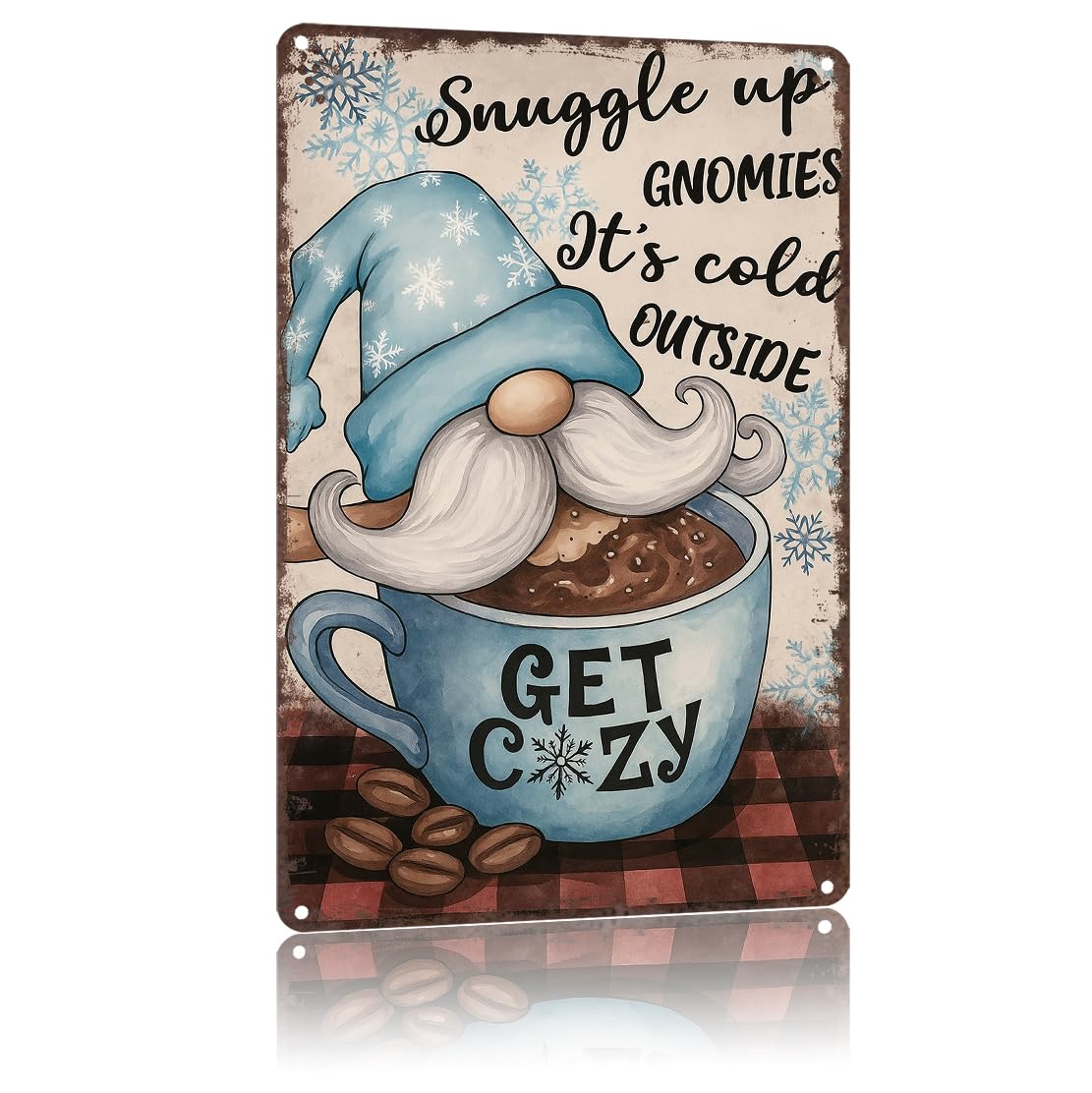 Vintage Christmas Metal Sign 8X12inch-Ideal Gift for Christmas Lovers and Retro Style Fans