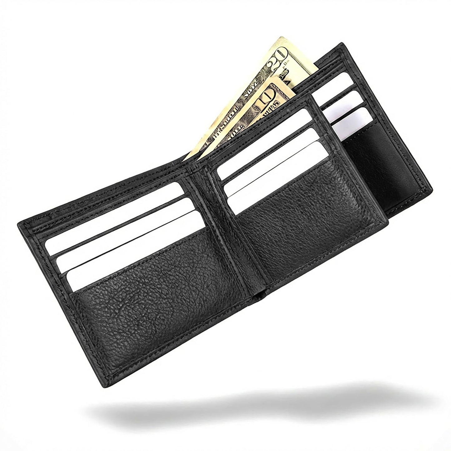 ID Stronghold Extra Capacity Bifold Wallet for Men - RFID Blocking Genuine Leather Wallet