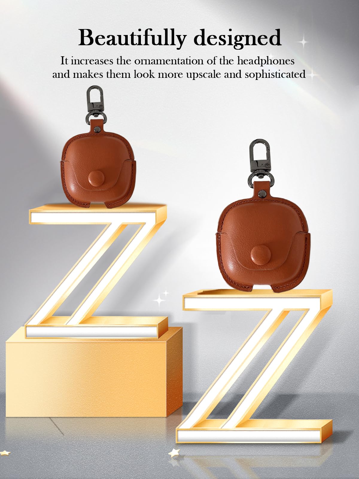 Case for SHOKZ OpenDots ONE Earbuds,Stylish Retro Soft Protective,BOVUGAC Premium PU Leather Case Cover with Cleaning Kit & Lanyard for SHOKZ OpenDots ONE Accessories-Brown