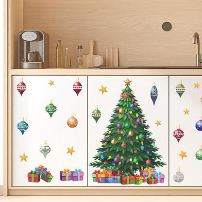 IARTTOP Large Christmas Tree Wall Decals Xmas Bell Winter Holiday Window Clings Bible Verse Wall Stickers Christmas Christian Decor Decal Xmas Decoration for Home Party Living Room Glass