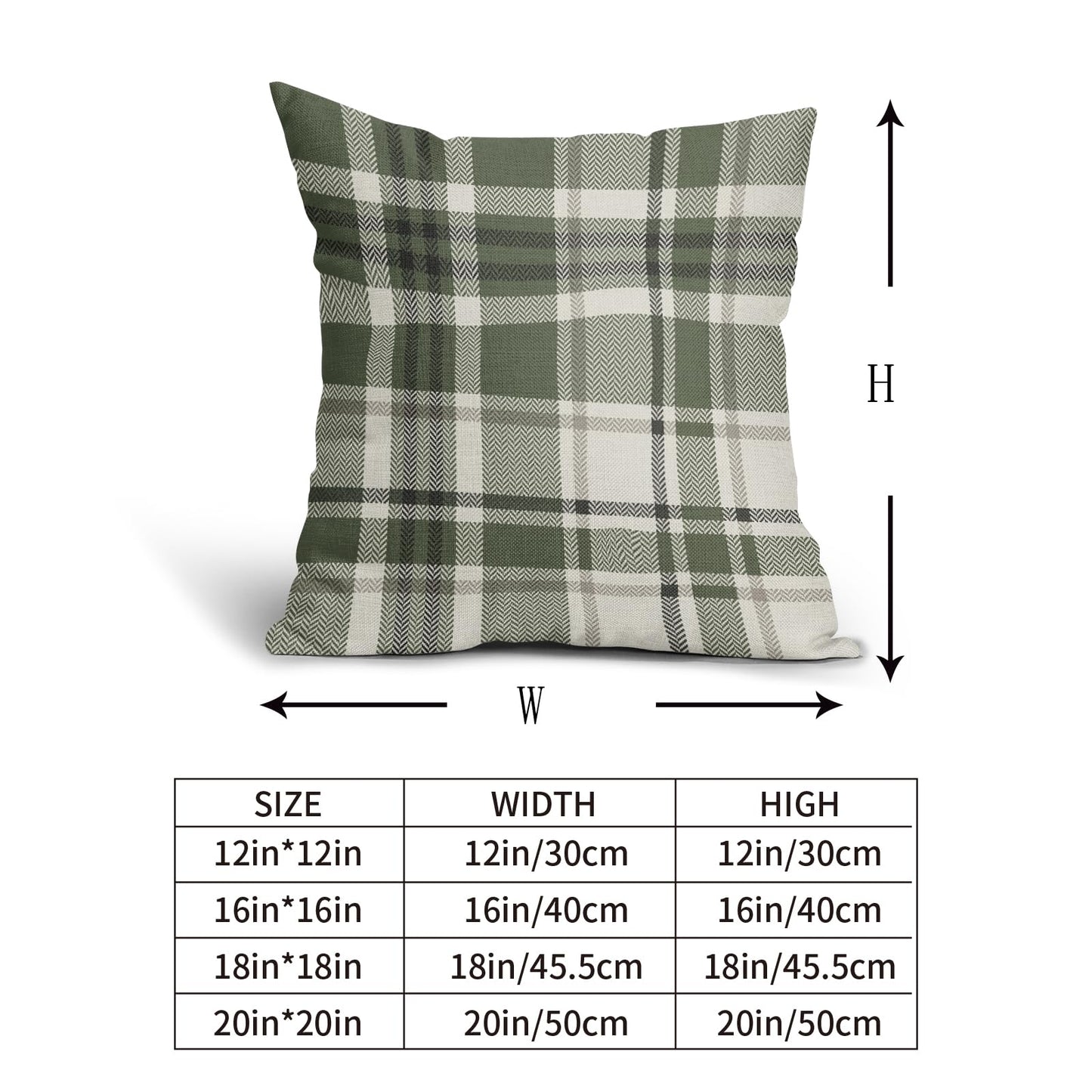 Sage Green Plaid Pillow Covers 18x18 Set of 2 Spring Buffalo Checkered Decorative Tartan Pillowcases Christmas Holiday Seasonal Outdoor Rustic Farmhouse Throw Cushion Case Decor for Couch Sofa Bed