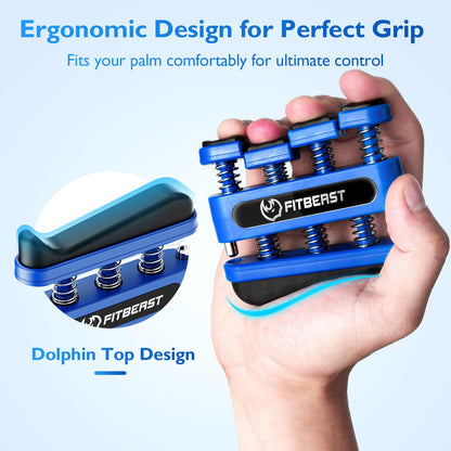 FitBeast Finger Strengthener, Finger Exerciser 3-Pack, Hand Exerciser for Improve Dexterity and Strength in Fingers, Hands, Forearms–Grip Strength Trainer for Musicians, Climbers (3 Piece Set)