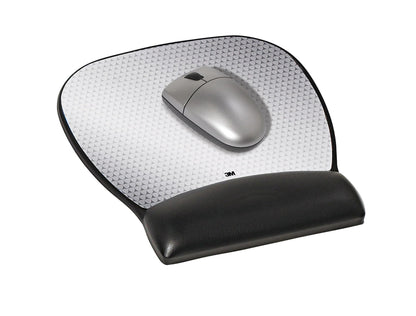 3M Precise Mouse Pad with Wrist Rest, Soothing Comfort with Durable, Easy-to-Clean Leatherette Cover, Optical Mouse Performance, 9.2 in x 8.7 in, Black (MW310LE)