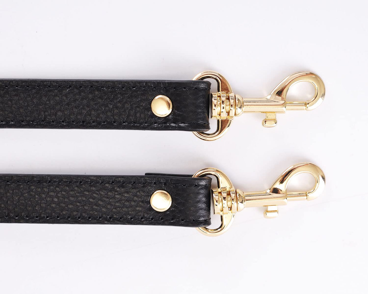 VanEnjoy Pair Full Grain Leather Replacement Strap for Handbags Purse Bags-26“Long,0.71" Wide (Black) (Black)