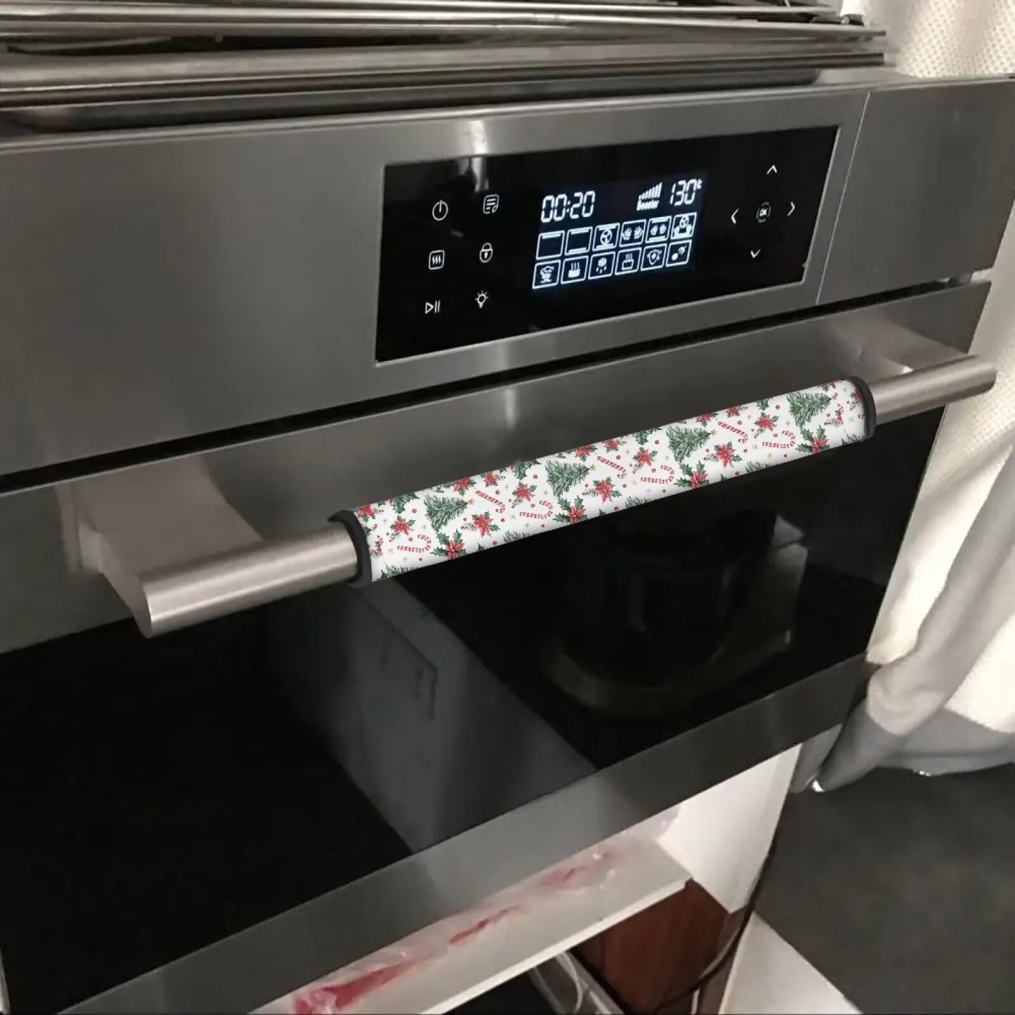 Tutolipy Christmas Tree Fridge Door Handle Cover Christmas Refrigerator Decorations Candy Cane Door Knob Covers Xmas Decor Kitchen Appliance Protector