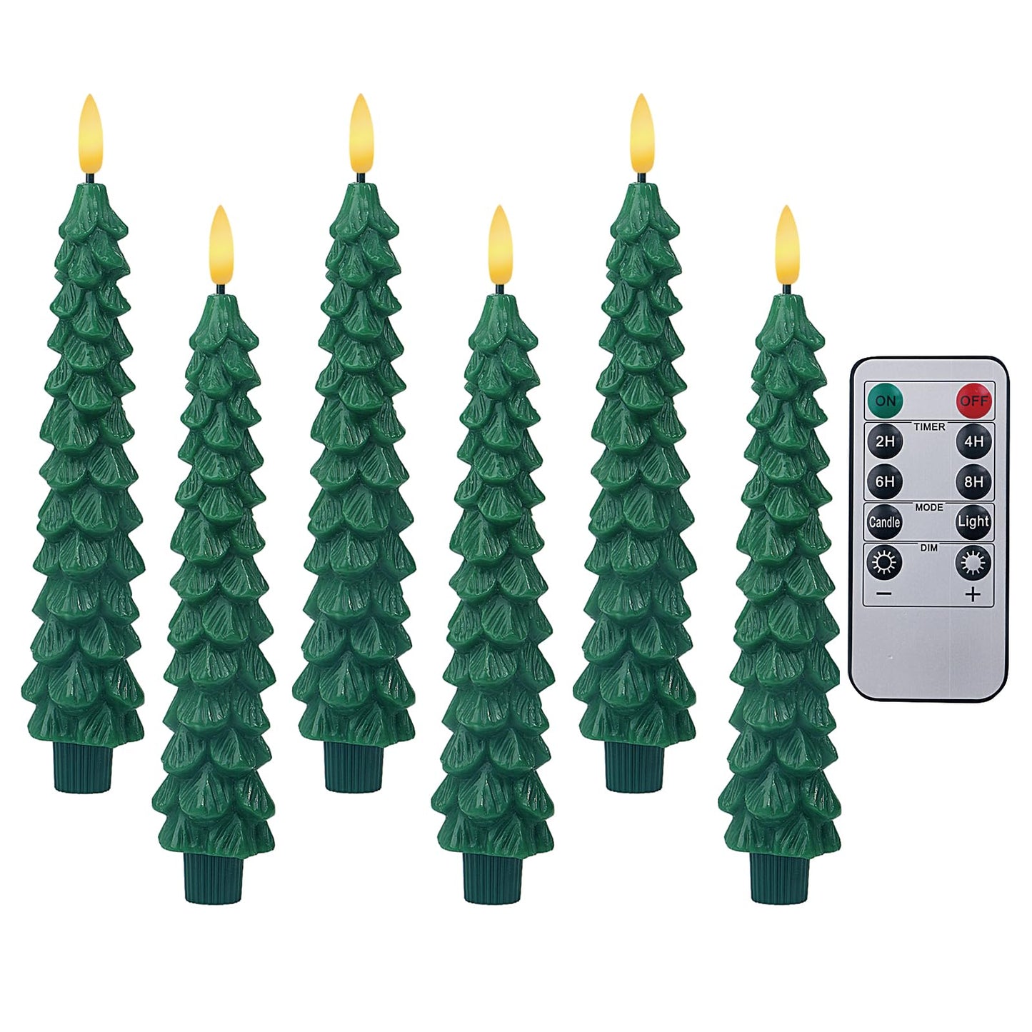 XingsLight LED Flameless Taper Candles with Remote & Timer – 6 Pack Battery Operated Christmas Window Candles, Warm White Flickering Light, Safe Realistic Flame for Holiday Table & Home Décor