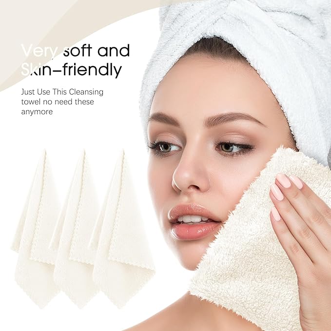 Syhood 12 Pieces Face Wash Cloth 12 x 12 in Makeup Remover Cloths Towel Coral