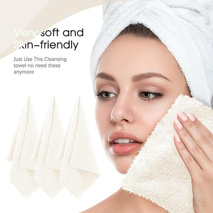 Syhood 12 Pieces Face Wash Cloth 12 x 12 in Makeup Remover Cloths Towel Coral