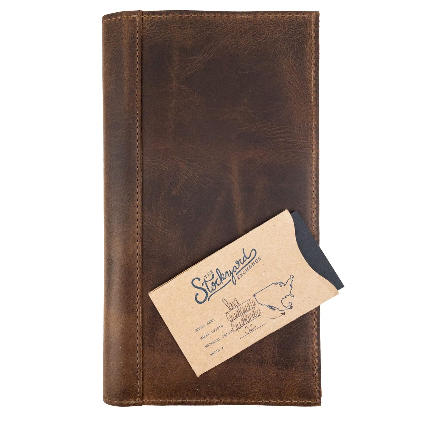 Hide & Drink, Fancy Check Presenter Handmade from Full Grain Leather, Bill Holder for Waiter/Waitress, Restaurant & Cafe Accessories :: Bourbon Brown