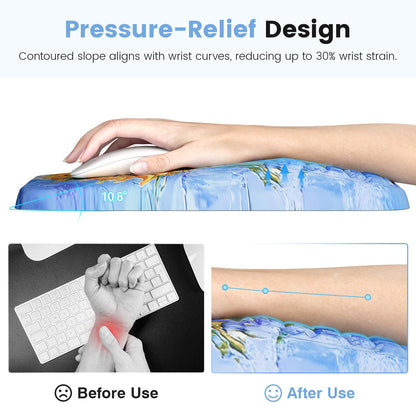 Ospelelf Mouse Pad with Wrist Rest Ergonomic Comfortable Pain Relief Mousepad Wrist Support for Computer Sunflower