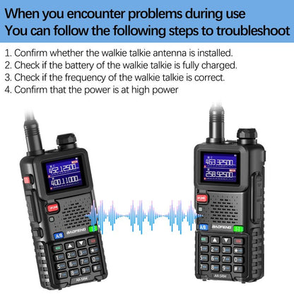Ham Radio Baofeng Radio 5RM 10W Long Range Handheld AR-5RM Two Way Radio UV-5R NOAA Weather Receiver Rechargeable Walkie Talkies Longe Range DTMF Copy Frequency 999CH with Type C Charging(1 Pack)