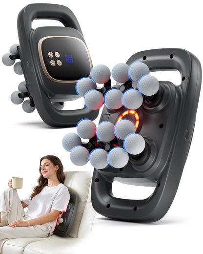 EIWAJKXE 16 Head Massage Gun Deep Tissue, Back Massager with 3 Modes & 30 ntensity Levels, Professional Percussion Muscle Gun for Legs, Back Ideal for Home, Gym and Office Use, Grey