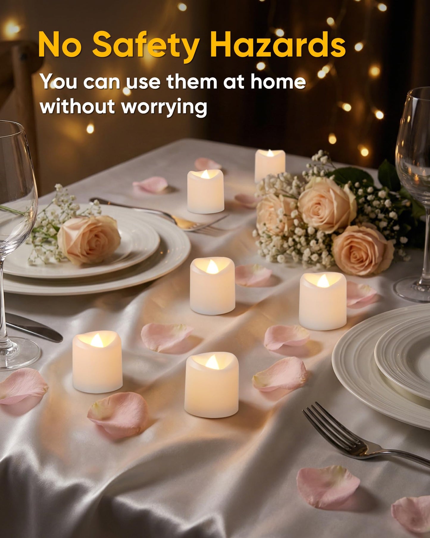 5plots 12-Pack 400+Hours Remote Control Candles, Votive Candles with 2/4/6/8H Timer, Battery Operated Tealights for Party, Table Centerpiece, Home Decor, Halloween, Thanksgiving, Christmas