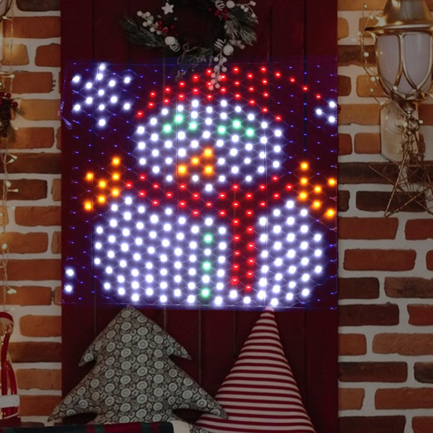 Leisure world LED Snowman Window Silhouette Lights,USB Operated LED Net Outdoor Mesh Lights with Timer, 8 Modes for Indoor Outdoor Holiday Xmas Party Decor