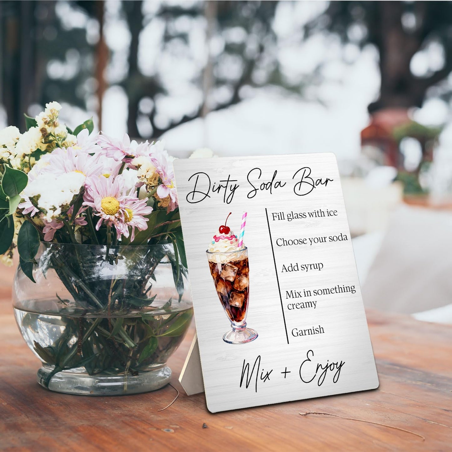 ERYBHKRTYH Dirty Soda Bar Sign - Dirty Soda Bar Supplies, Baby Bridal Shower Decorations, Signature Drinks Sign Wedding, 5x7 Inch