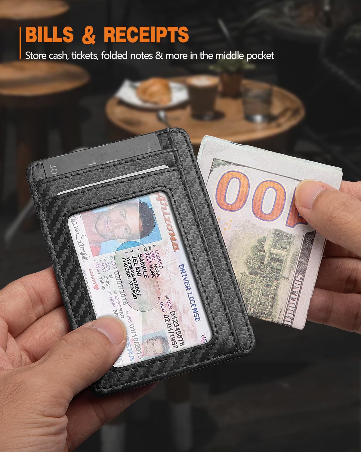 RUNBOX Card Cases Slim Wallet for Men and Women Minimalist Front Pocket RFID Blocking Leather wallets Gifts for men