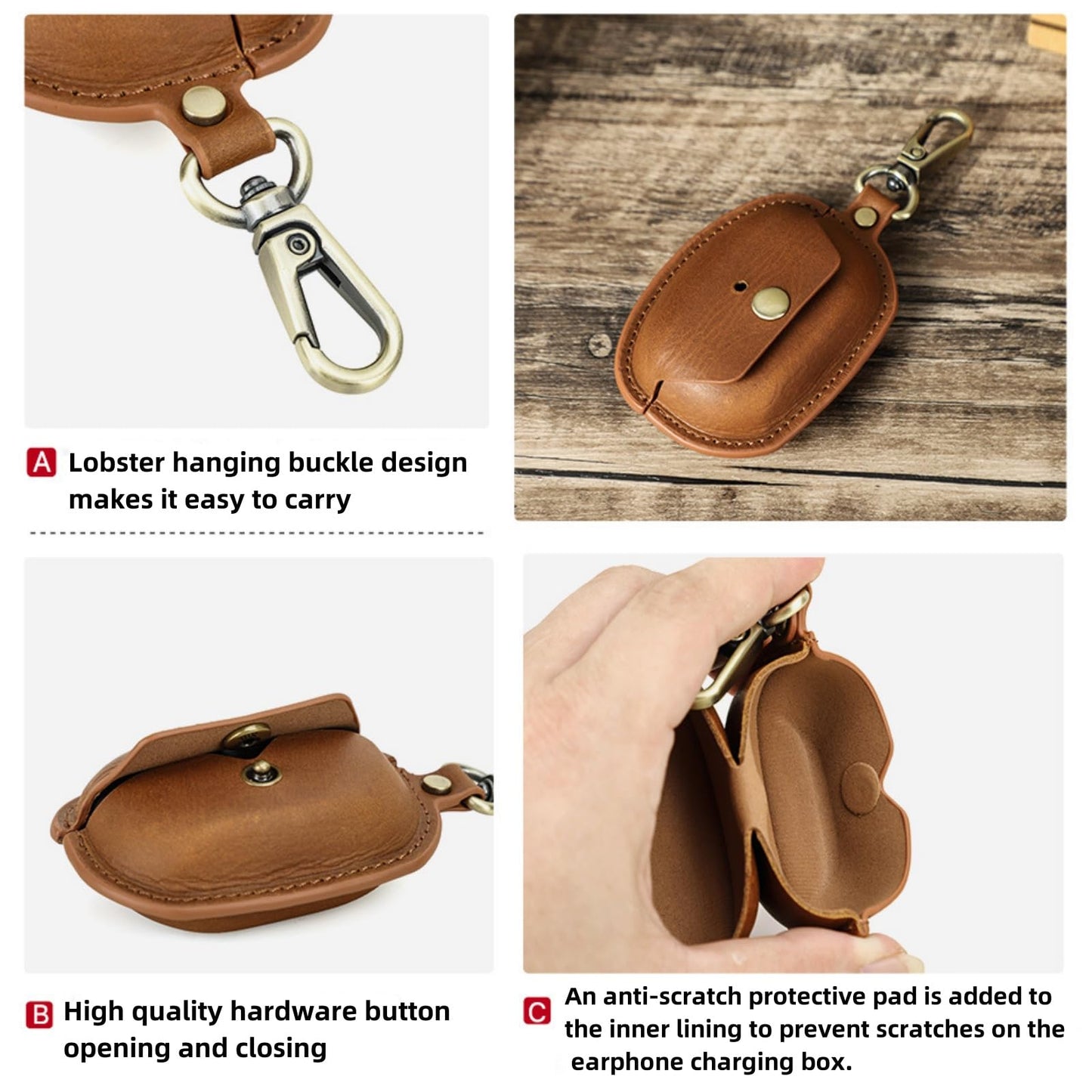 TSVSXS Leather Case Compatible with Sony WF-1000XM5, Cute Soft Genuine Leather PU Protective Case Cover Compatible with Sony WF-1000XM5 with Keychain