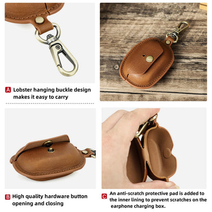 TSVSXS Leather Case Compatible with Sony WF-1000XM5, Cute Soft Genuine Leather PU Protective Case Cover Compatible with Sony WF-1000XM5 with Keychain