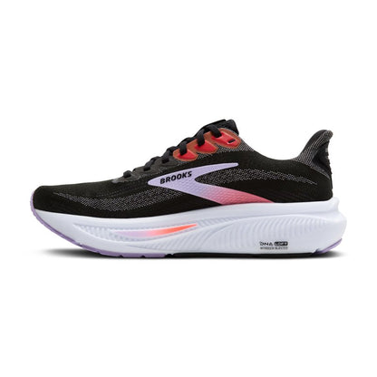 Brooks Women’s Ghost 17 Neutral Running Shoe - Black/Purple/Coral - 8.5 Medium