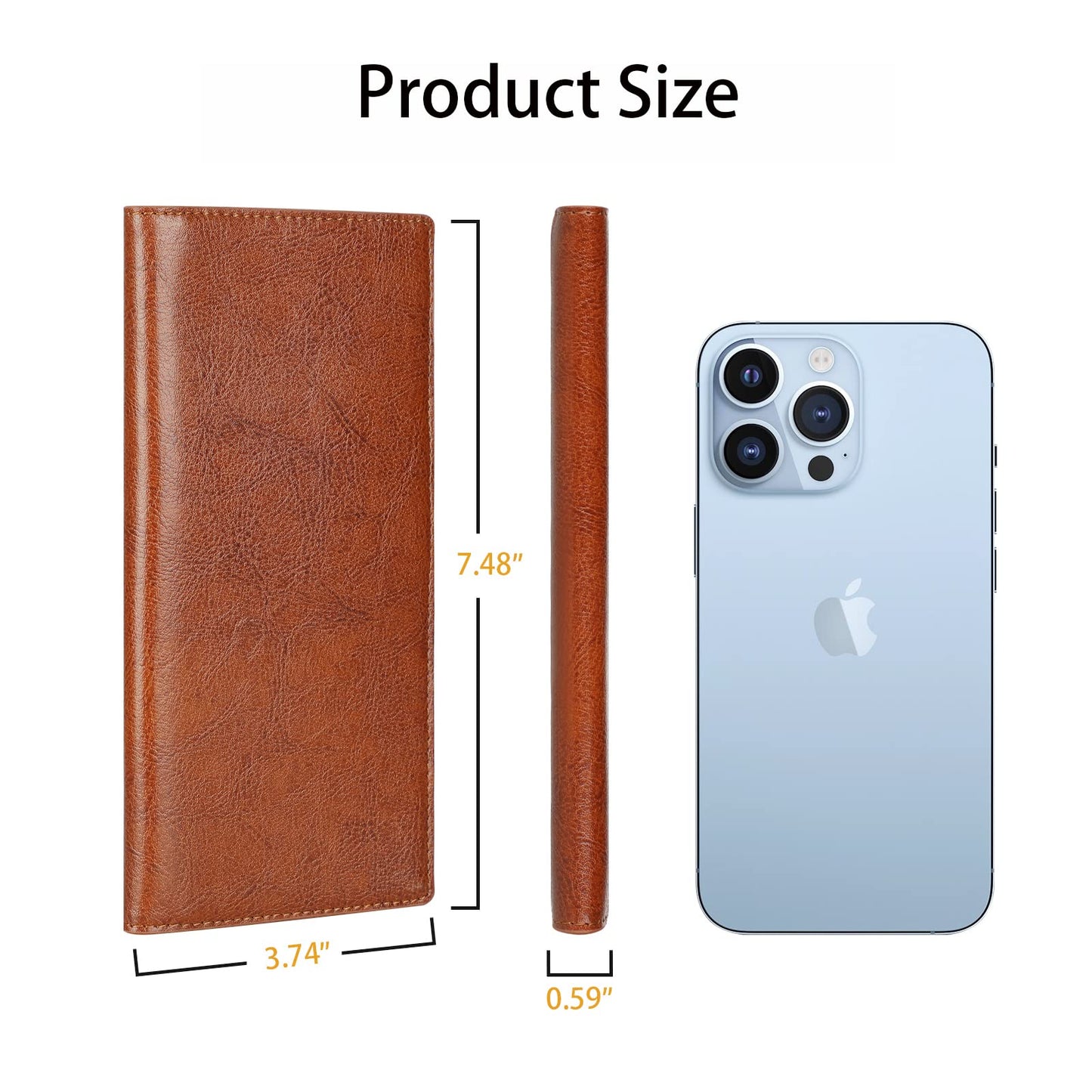 Lavemi Ultra Slim Thin Leather Women Wallet RFID Blocking Credit Card Holder Bifold Long Ladies Billfold (2-Waxed Brown)
