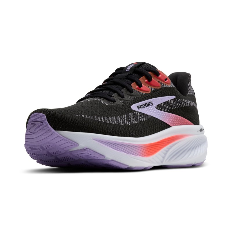 Brooks Women’s Ghost 17 Neutral Running Shoe - Black/Purple/Coral - 6.5 Medium