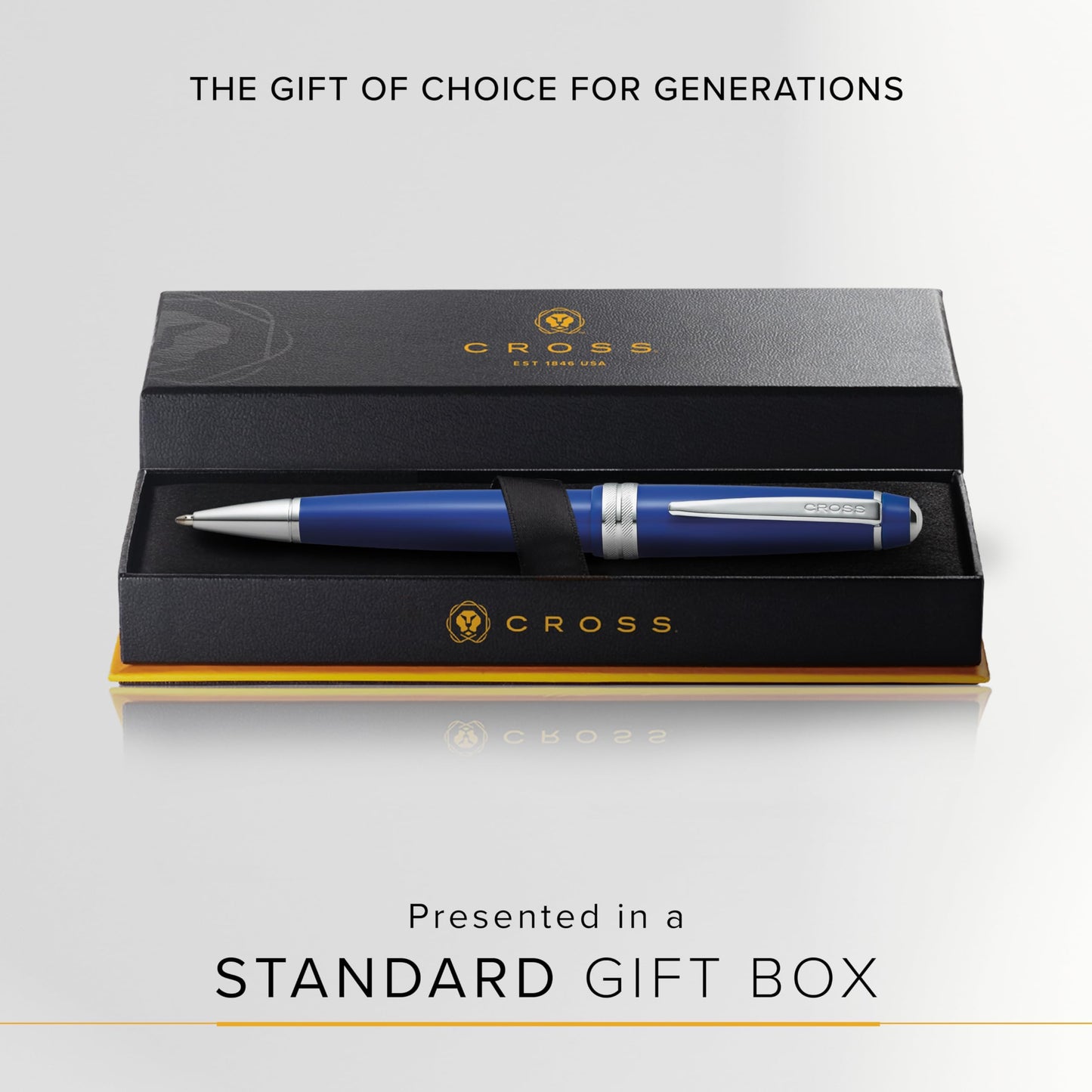 Cross Bailey Light Polished Blue Resin Ballpoint Pen - Professional Pen for Effortless Writing - Journaling, Note-Taking & More - Black Ink - Easy Handling - Includes Gift Box